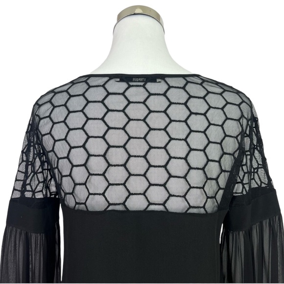 SOLD! Uterque Long Sleeve Silk Chiffon Blouse - Picture 5 of 10